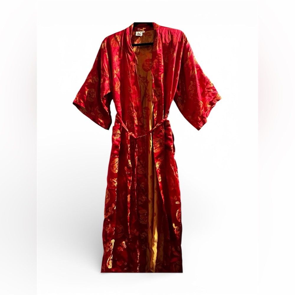 Luxurious Scarlet Floral  Kimono 👘 Women's Robe
